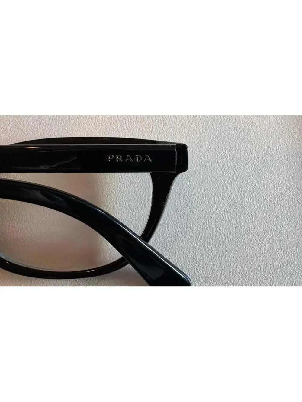 PRADA Eyeglasses VPR 13V 1AB-1O1 53-17 145 Shiny Black Cat-Eye Frames only